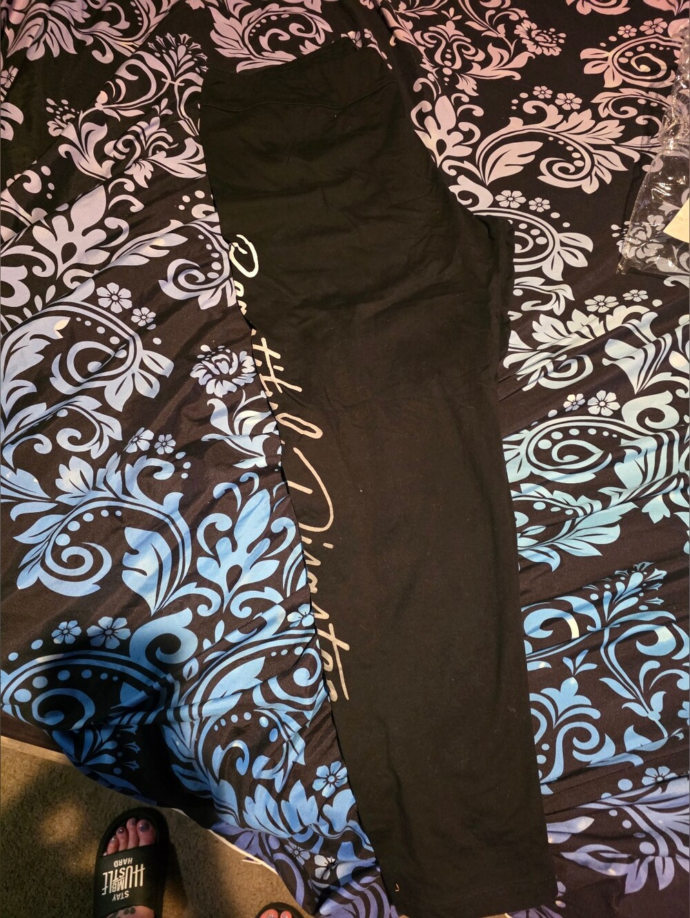 Beautiful Disaster Black Women’s Stretch Leggings with Script Side Detail
